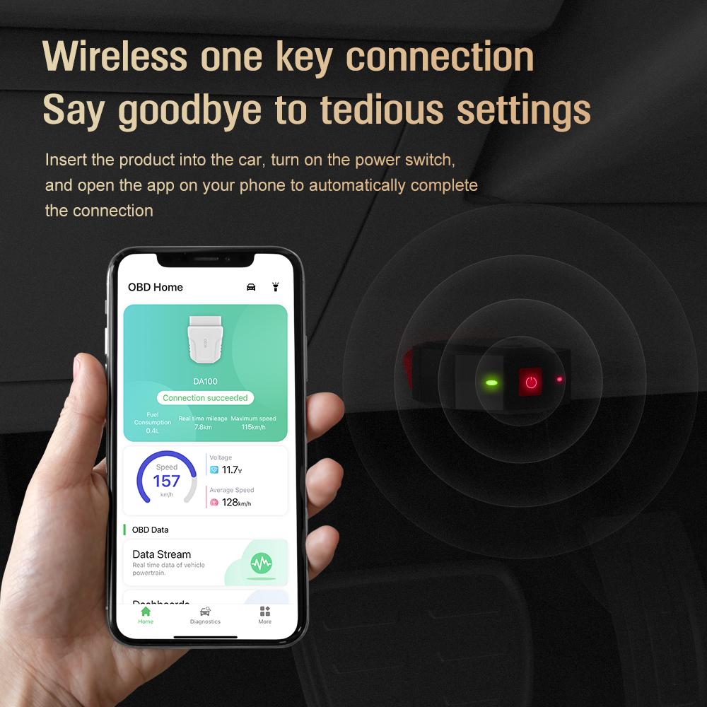 Автомобильный сканер OBD2 Code Reader для автодиагностики, универсальный с переключателем DA100, тест аккумулятора двигателя, автомобильные аксессуары, сканер OBD 2, стирание кодов неисправностей