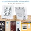 Комнатный и уличный термометр и гигрометр с дальностью действия 500 футов/150 м, 3 удаленными датчиками и белой подсветкой