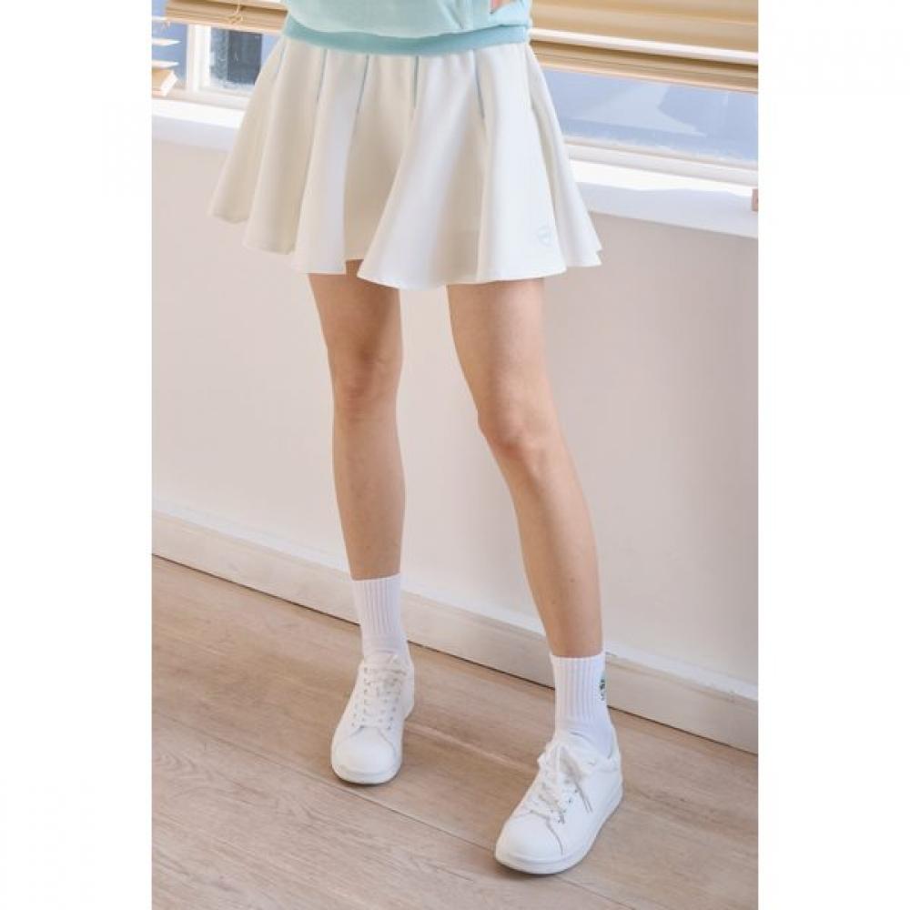 Goxo Flare Skirt Heart Logo White