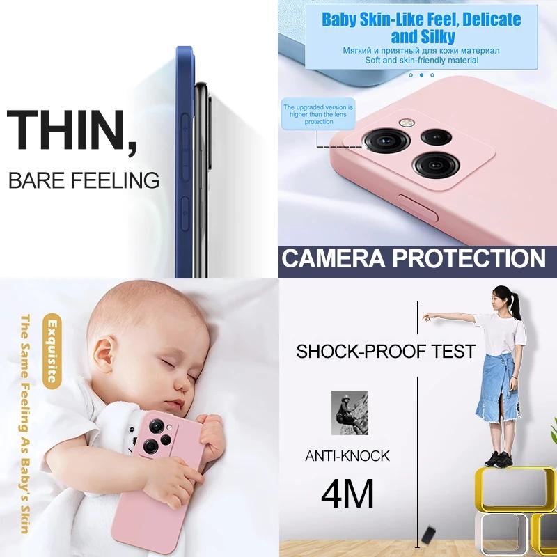 Poco X5 Pro Case Square Liquid Silicone Camera Lens Protector Phone Case For Xiaomi Poco X5 X 5 Pro X5Pro Pocox5 Pro Soft Cover