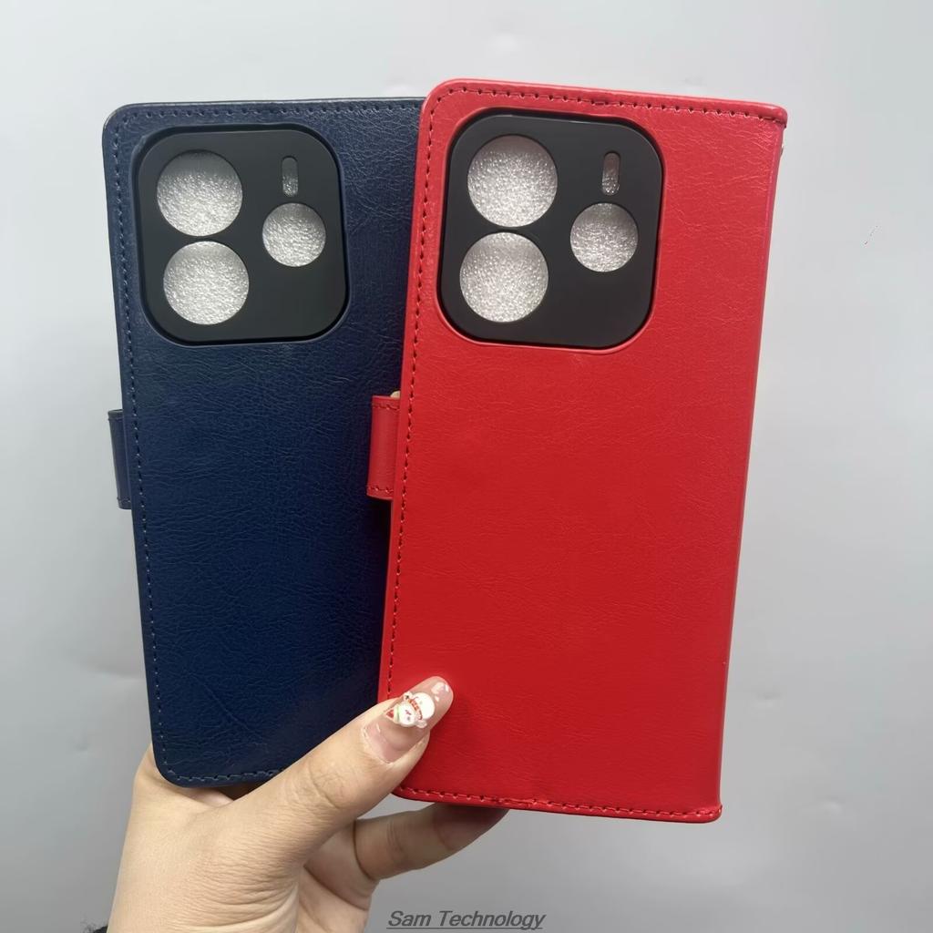 Чехол-держатель для карт для Xiaomi Redmi Note14 4G / Redmi Note 14 5G Global Pu Leather Retro Wallet Flip Case Capa Fundas Coque