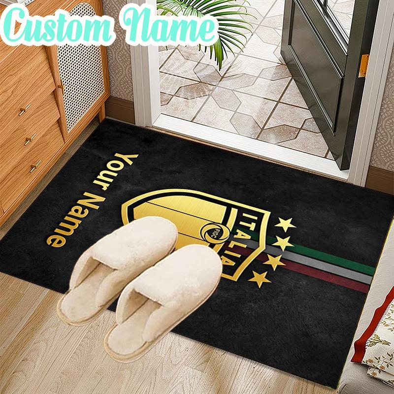 Custom Name Italian Crest Rug Office Rug Chair Mat Non Slip Carpet Rugs for Bedrooms Dining Room Living Room Home Decor gifts