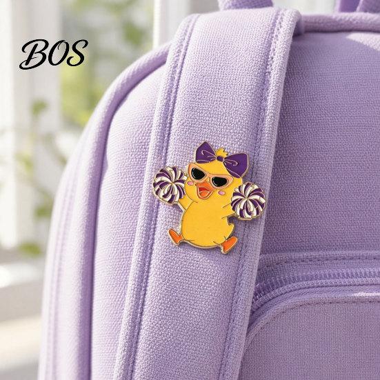 Enamel Brooch Technology Brooch, Cartoon Anime Cheerleading Duck Shape Pin, Small Sturdy Pin for School Uniforms Bags Daily Wear Student Party