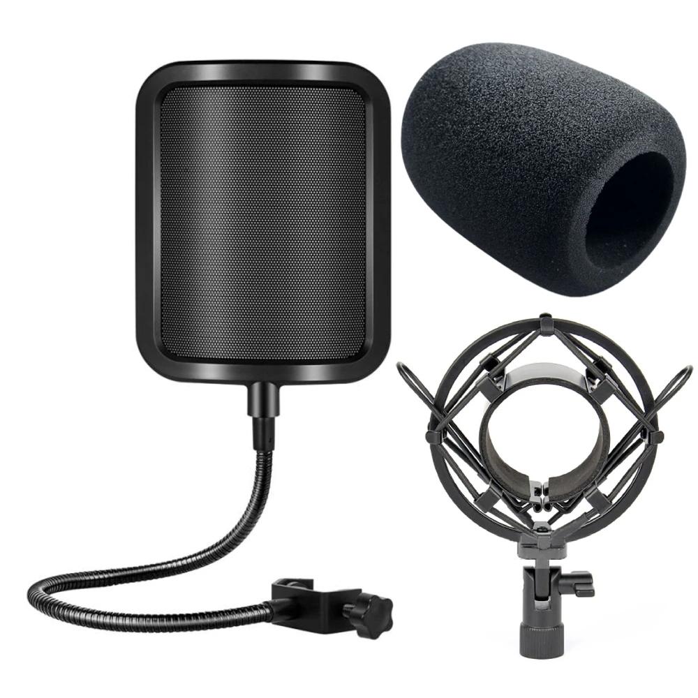 Metal Pop Filter Universal Microphone Windscreen Studio Recording Condenser Microphone for Blue Yeti Mic Sound Filter 6