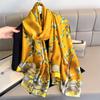 Luxury Brand Women Summer Silk Scarves Shawls Lady Wraps Soft Female Beach Yellow Stole Bandanna Foulard Muffler Scarf