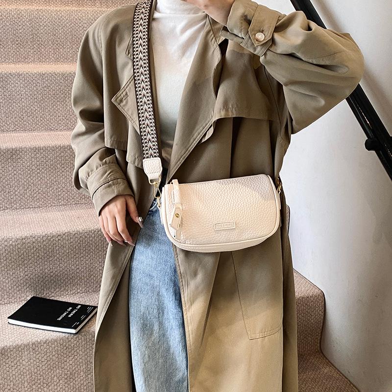 Premium Texture Fashionable Wide Shoulder Strap Casual Women'S Bag Trendy Foreign Style Large Capacity Shoulder Messenger Bag