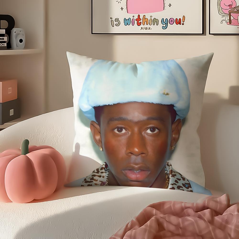 Хип-хоп исполнитель Tyler The Creator Наволочка для подушки Короткий плюш Невидимая молния Для дивана в гостиной