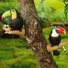 2Pcs Parrot Tree Hugger Yard Art Decor Garden Statue Crafts Creative Decorative Figurine