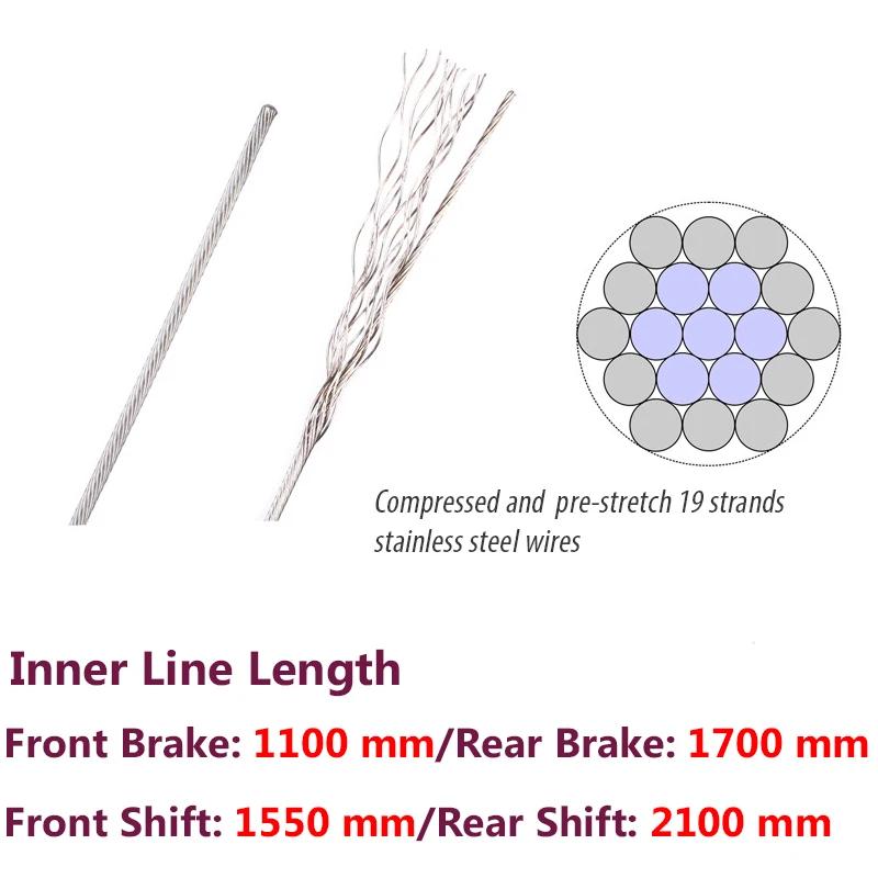 10/20PC Bike Cable Brake/Shift MTB Road Bicycle Cable Line 2100mm 1550mm 1700mm Cycling Brake Shift Wire Shifter Inner Line Part
