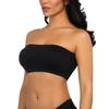 Double Women Plus Size Strapless Bra Bandeau Tube Removable Padded Top Stretchy