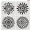 4pcs Flower Stencil Wall Painting DIY Drawing Template for Floor Tiles Funiture