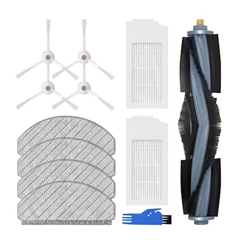 A65T-1Set Replacement Accessories Fit For Ecovacs Deebot T10+, Main Brush, Filters, Side Brushes, Mop Cloths, Brush Cleaning Too