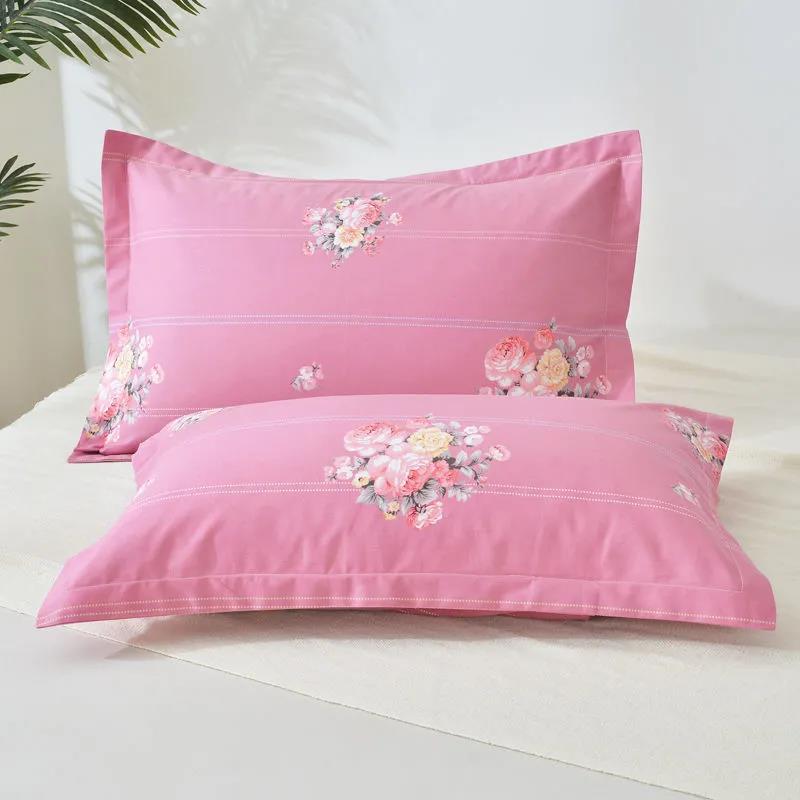 Pure Cotton Pillow Cover A Pair of Thick Cotton Printed Large Pillow Cover Adult Pillow Set