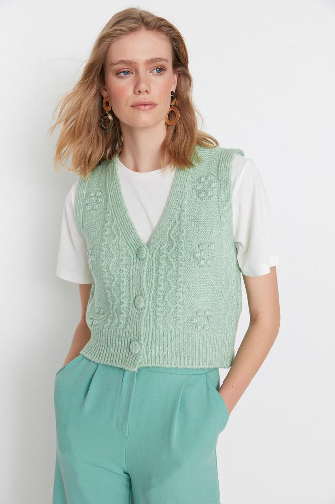 Women's Elegance Style Sweater Stone Soft Textured Knitwear Vest