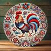 Винтажный круглый металлический знак-декор для стены 'Курица и цветы'