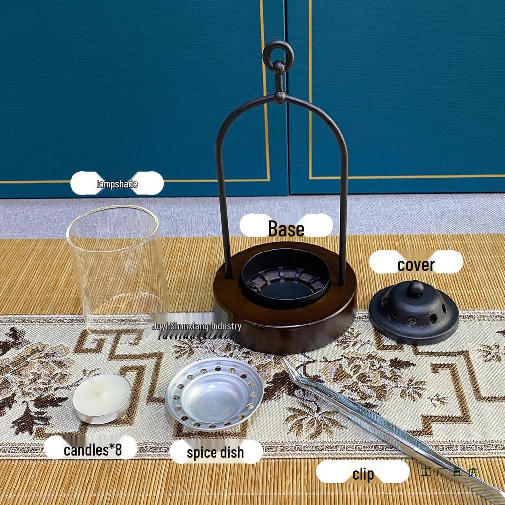 Retro Agarwood Incense Burner & Essential Oil Candle Lamp - Windproof Home Decor