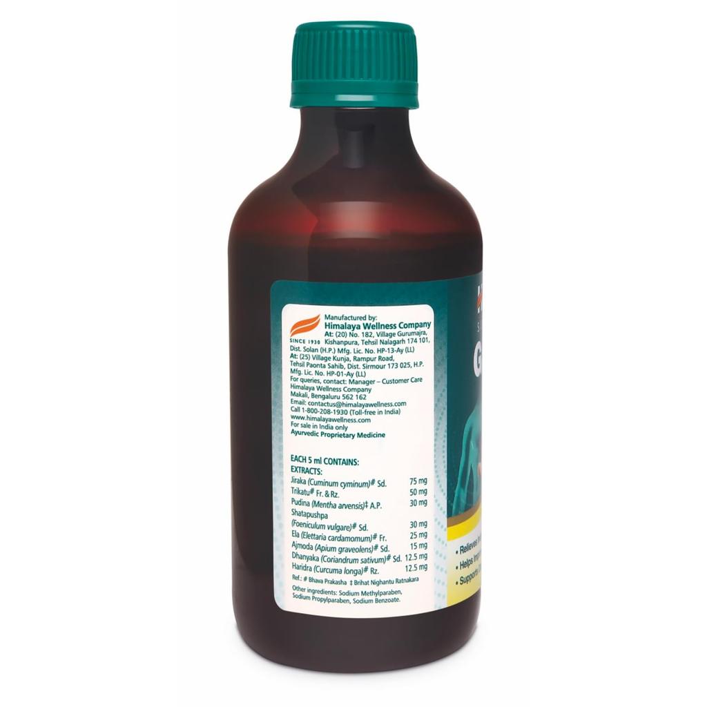Himalaya Gasex Syrup 200ml Ginger Lemon, Natural Digestive Aid for Indigestion and Gas Relief