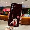 Чехол для телефона A-betty Boop-S для Samsung S24/S25/S22 S30/A51 52/Lite/Ultra/5G/Plus/FE - Тонкий Ударопрочный Черный Защитный