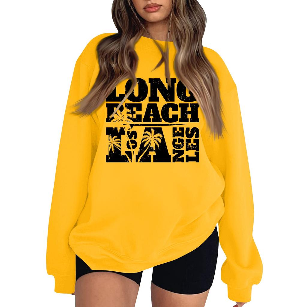 Женская повседневная модная блузка с длинным рукавом и круглым вырезом с принтом и пуловером