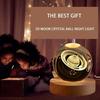 3D Galaxy Crystal Ball Lamp Лазерная гравировка Ночной светильник с деревянной основой для декора спальни,