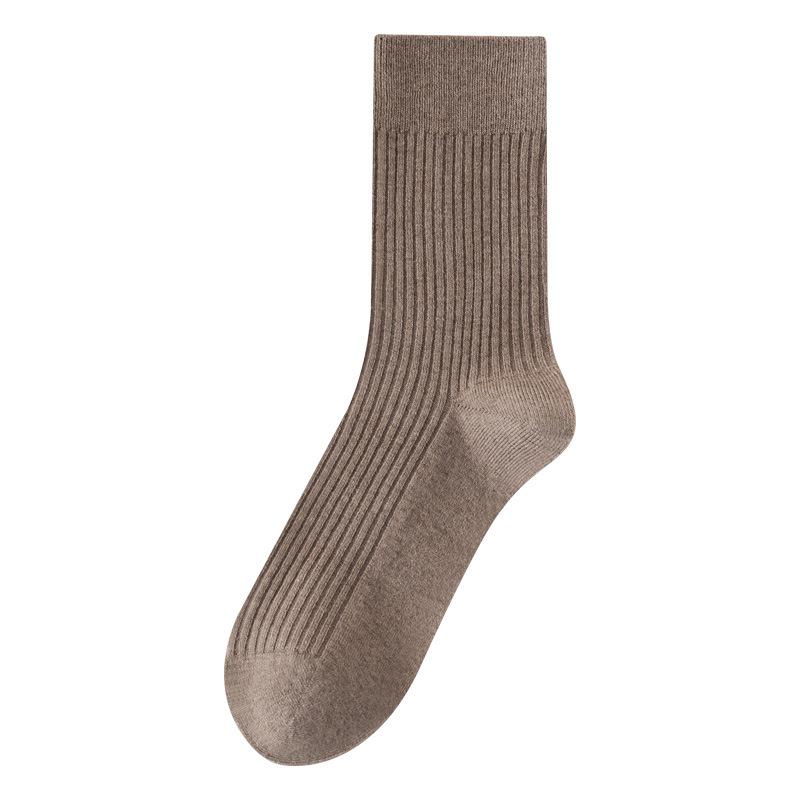 Winter Woolen Socks, Thickened and Warm Mid-calf Socks, Lined Lined Lined Long Calf Men's Socks, Solid Color Business Socks