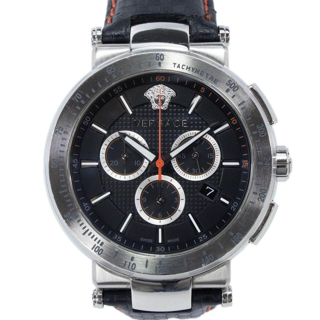 Б/у Часы Versace Мужские Mystic Sports VFG040013 Черный Хронограф Логотип Медузы Марка Бренда Красивые