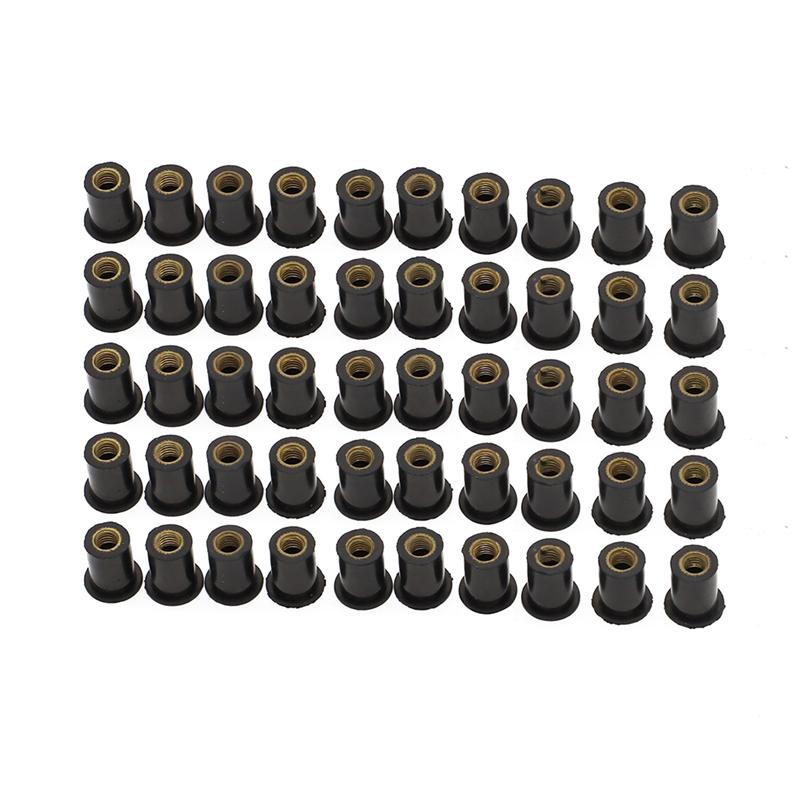 Motorcycle M5 Metric Rubber Well Nuts Windscreen Fairing Cowl Screws Bolts Accessories For Honda Kawasaki Yamaha BMW Ducati