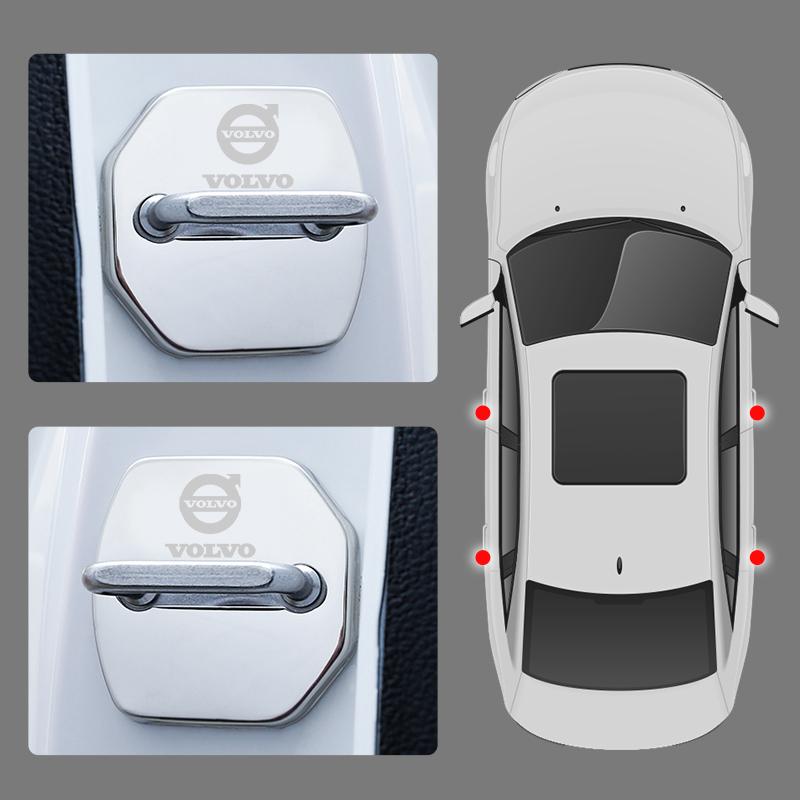 4x Накладки на замки дверей автомобиля Для Volvo XC60 XC90 S60 V50 V60 V70 V90 S90 Аксессуары Стайлинг Замок Защитная крышка Корпус