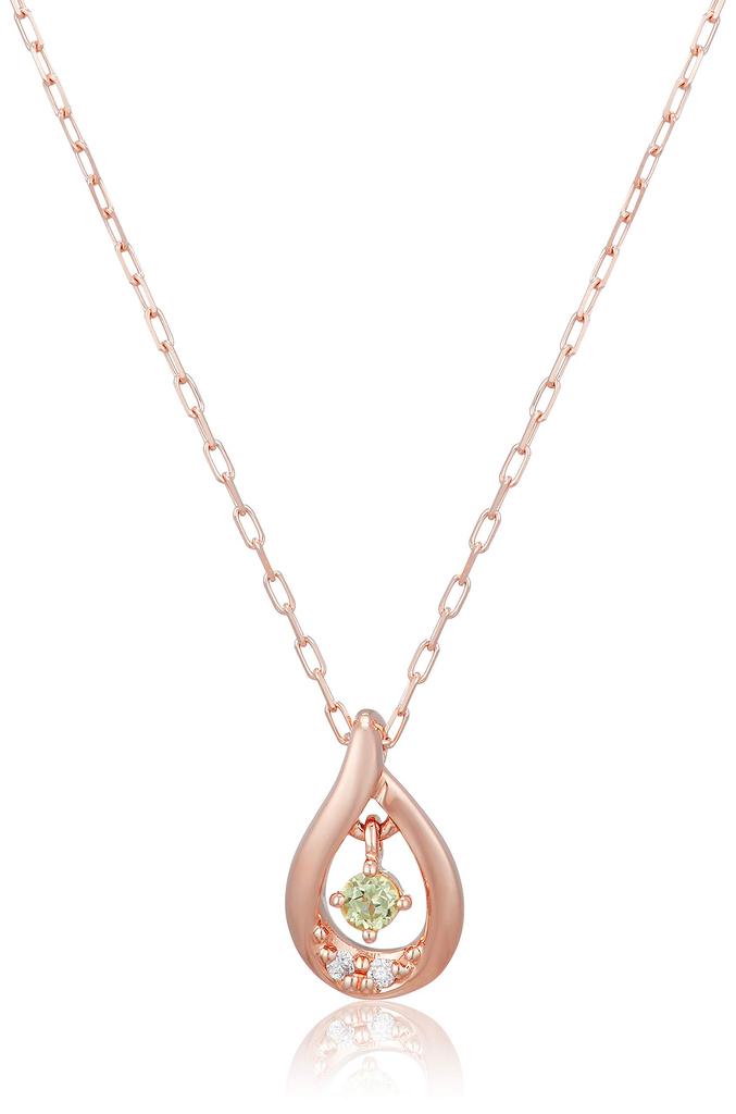 K10 Pink Gold Necklace [Yondo Sea] 4℃ [August Birthstone] 11172-612-3114-00-00 Women's