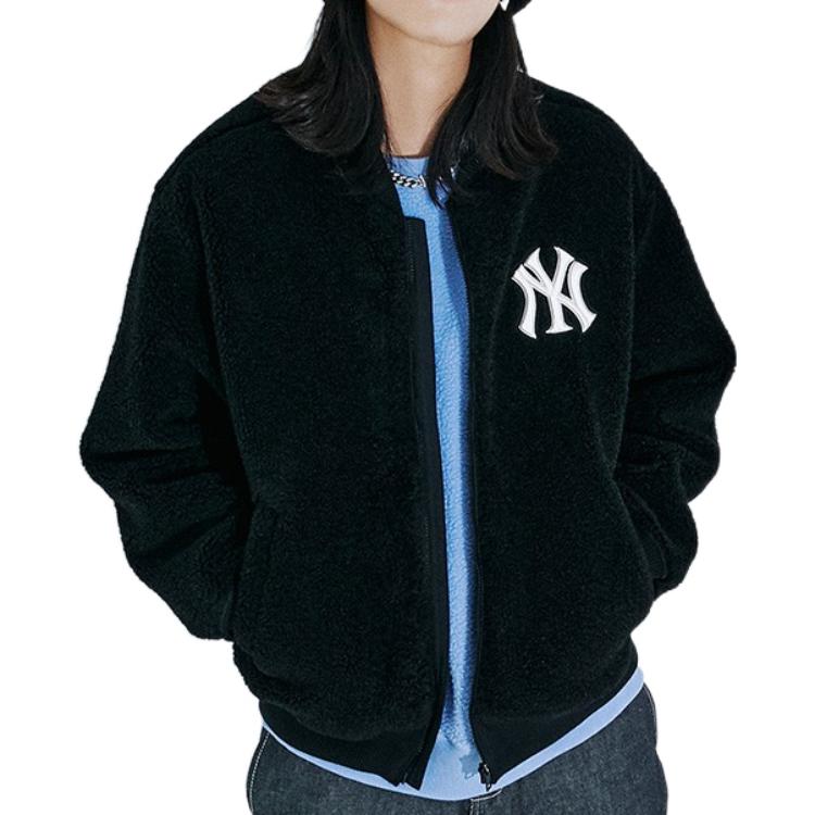 MLB Вельветовые куртки New York Yankees Унисекс Черные С Бейсбольным воротником Утепленные 3AJPF0116-50BKS