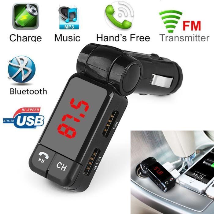 LCD Bluetooth voiture Glamour Kit Chargeur Transmetteur FM USB MP3 mains libres pour iPhone XYQ61210121_1909
