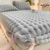 Rabbit Fur-Like Plush - Fitted Sheet Thickened Winter Bedspread, Anti-Slip Mattress Protector - Soft Fluffy Bed Cover