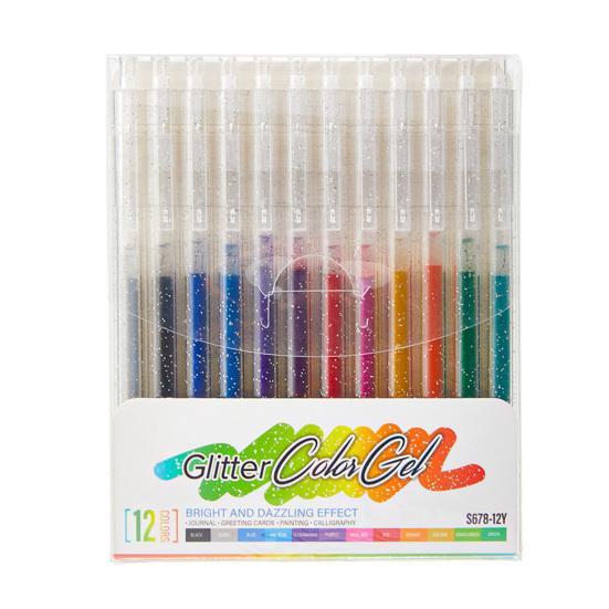Набор гелевых ручек с блестками, яркие сверкающие чернила, маркеры для письма, рисования дудлов, неоновые хайлайтеры нажимного типа для ведения дневника, скрапбукинга и художественных проектов