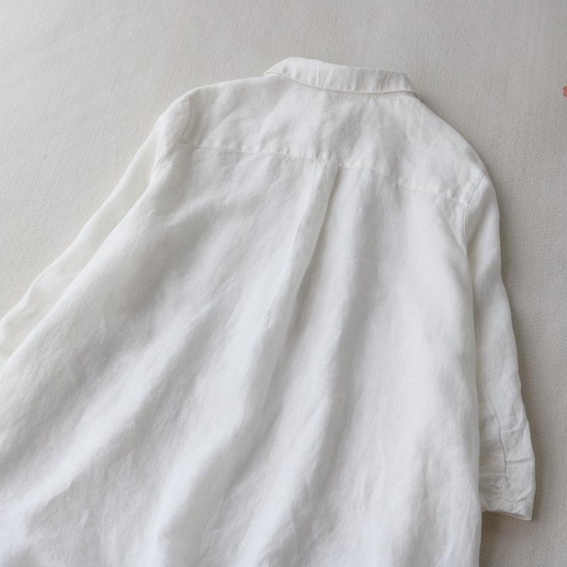 Свободное литературное женское платье-рубашка с рукавами-семью точками и лацканами большого размера