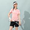Li-Ning Однотонная дышащая удобная футболка с круглым вырезом и коротким рукавом для бега, спорта, универсальные быстросохнущие шорты, повседневный комплект ATST432-9+AKSUA22-1