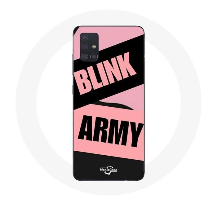Coque pour Samsung Galaxy A51 5G BTS ARMY Et Blackpink Blink Rose Noir