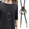 Vintage Metal Cobras Snake Pendant Bolo Tie Western Punk Faux Leather Rope Necktie Jewelry Shirt Collar Chain Necklace