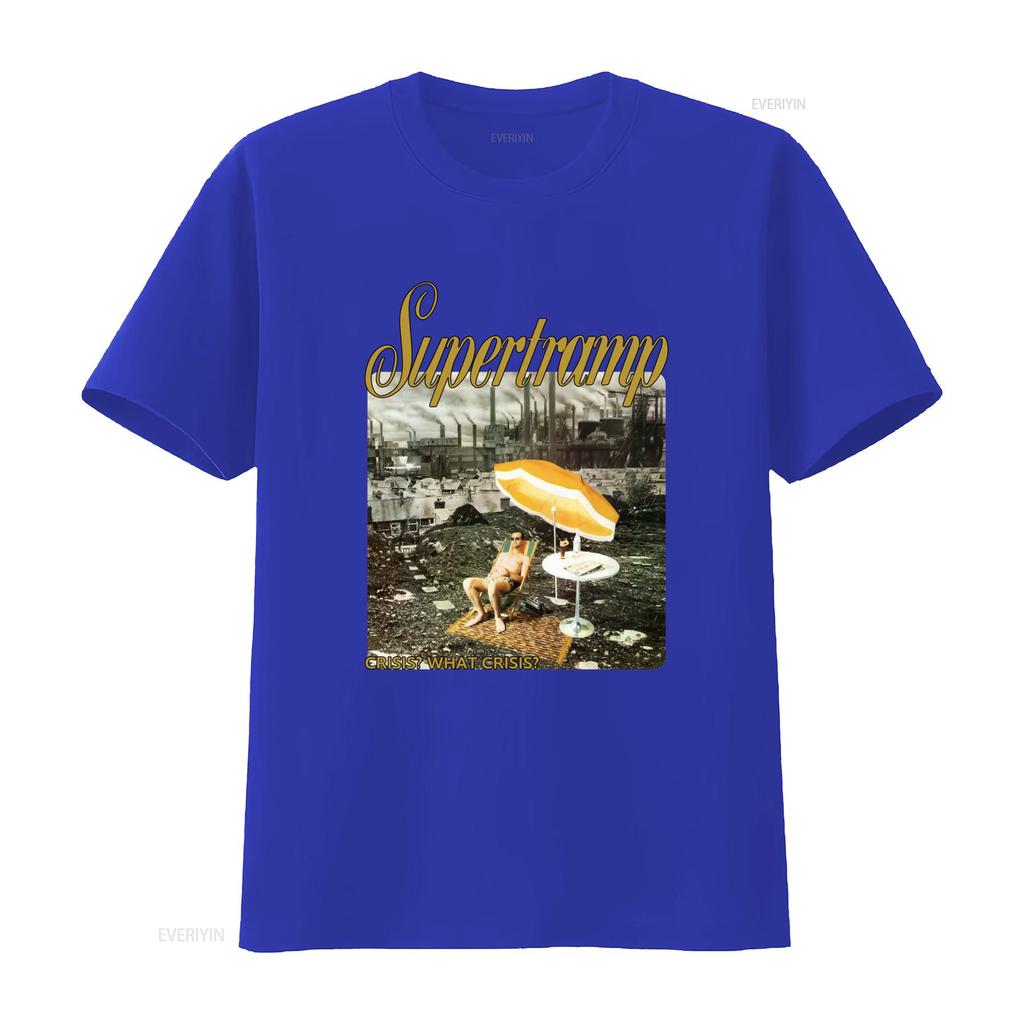 Supertramp Crisis What T Shirt Retro Rock Band Art Print Ideal For Fans Unique Design Comfortable Cotton Vintage