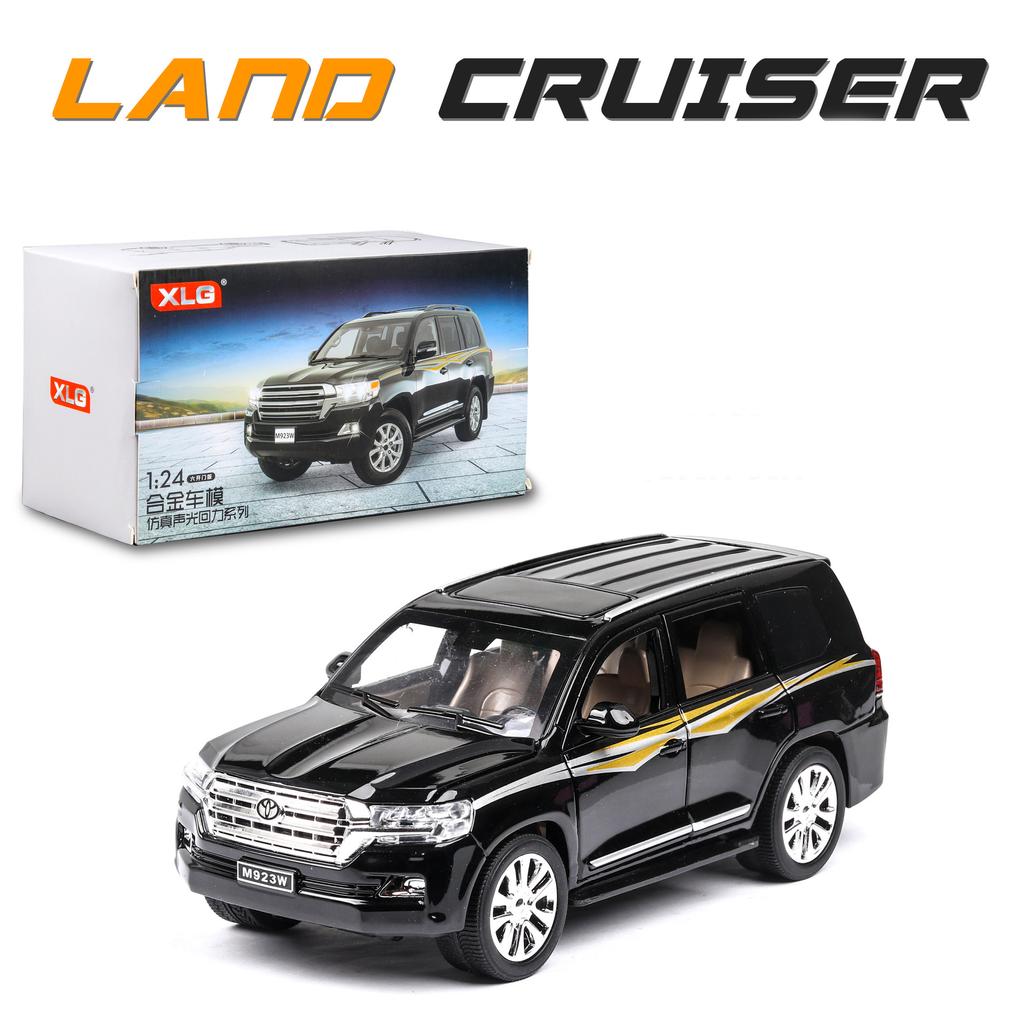1/24 масштаб Land Cruiser, литая под давлением модель автомобиля, игрушечный автомобиль с откатным механизмом, звуком и светом для детей, коллекция подарков для мальчиков и девочек