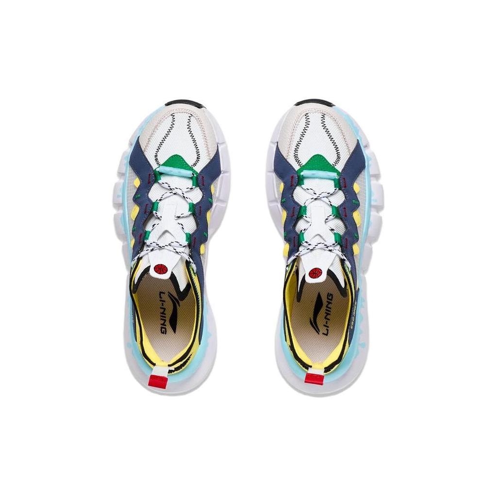 Кроссовки для баскетбола Li Ning Wudao Slip Resistant Durable Low Top Retro, мужские, белые, синие, желтые, ABCT049-3