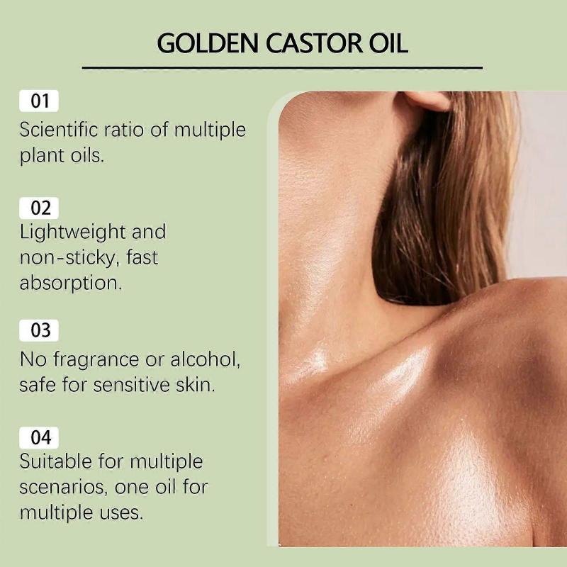 Organic Castor Oil for Body Skin Care | Cold-Pressed, Hexane-Free | Skin & Scalp Moisturizer | Deep Hydration Body Massage Oil