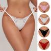 Women G-string High Waist Lace Hollow Out Elastic Soft Solid Color