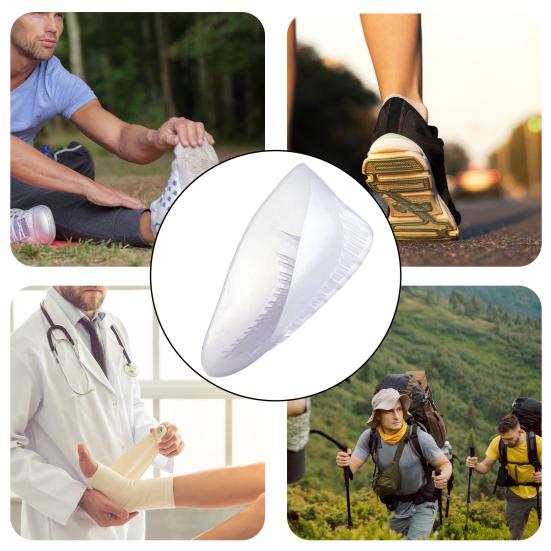 2 пары силиконовых пяточных чашек для подошвенного фасциита, гель для облегчения боли в пятках, защита для пяток, поддержка при боли в ногах, стельки для ахиллова тендинита