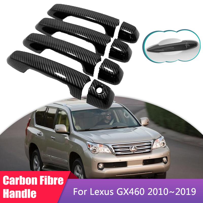 Накладки на дверные ручки из углеродного волокна для Lexus GX GX460 J150 LC150 2010~ Роскошные автомобильные аксессуары Стайлинг Наклейки Отделка 2011 2012