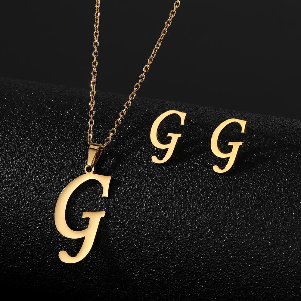 2023 Новые студенческие серьги, милые роскошные серьги-ожерелья, набор серег с буквами AZ, ожерелье, серьги, набор украшений, комплект из трех частей, серьги