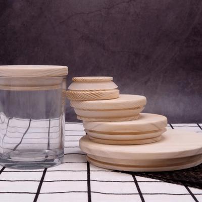 Крышки из дерева Силикагель Круглая герметичная крышка Крышка из сосны Цветочная деревянная крышка Герметичная банка для хранения Cani Крышка для свечей ручной работы