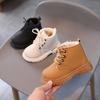 2024 Children's Autumn Boots Solid Color Winter Plush Girl Snow Boots Warm Fashion Kids Ankle Cotton Boots Boys Versatile Causal