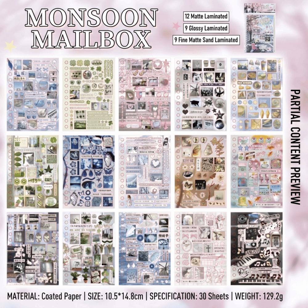 DIY Diary Sticker 30 Pages Scrapbook Sticker Retro Sticker Book Stationery Supplies