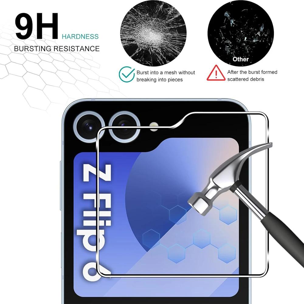 3 шт. Закаленное стекло Full Cover для Samsung Galaxy Z Flip 5 6 7 HD Прозрачное Стекло Защита Всего Экрана 9H Твердость Стекло Пленка
