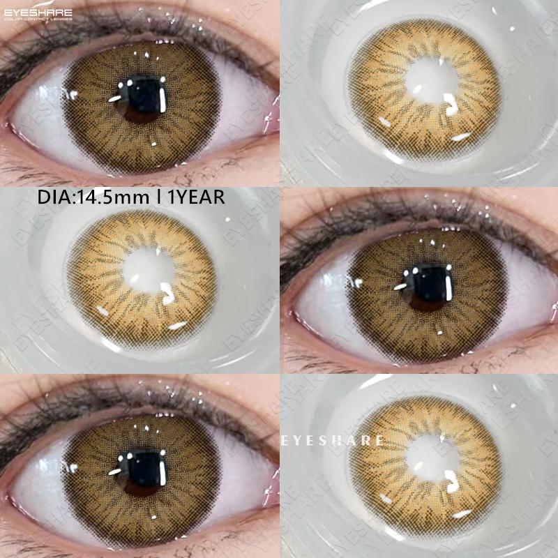 Eyeshare Цветные контактные линзы года Зеленые модные цветные линзы для макияжа глаз Серые натуральные цветные линзы Синие косметические линзы 1 пара